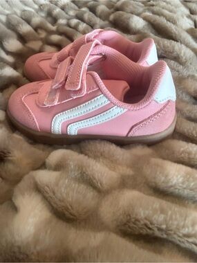 Cat & Jack Pink Velcro Sneakers with White Accents